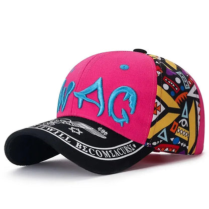 New Spring Summer Printed Cap Ladies Spring Korean Baseball Cap Casual Fashion Letter Embroidery Outdoor Sunscreen Sun Hat