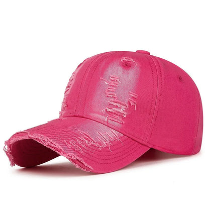 Cool Women Men Ripped Denim Cotton Baseball Cap Male Female Four Seasons Sports Snapback Sun Hat