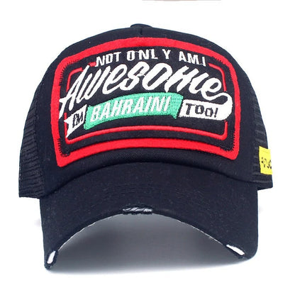 Spring Summer Mesh Embroidery Letter Awesome Baseball Cap Women S Hat Men Outdoor Sunscreen