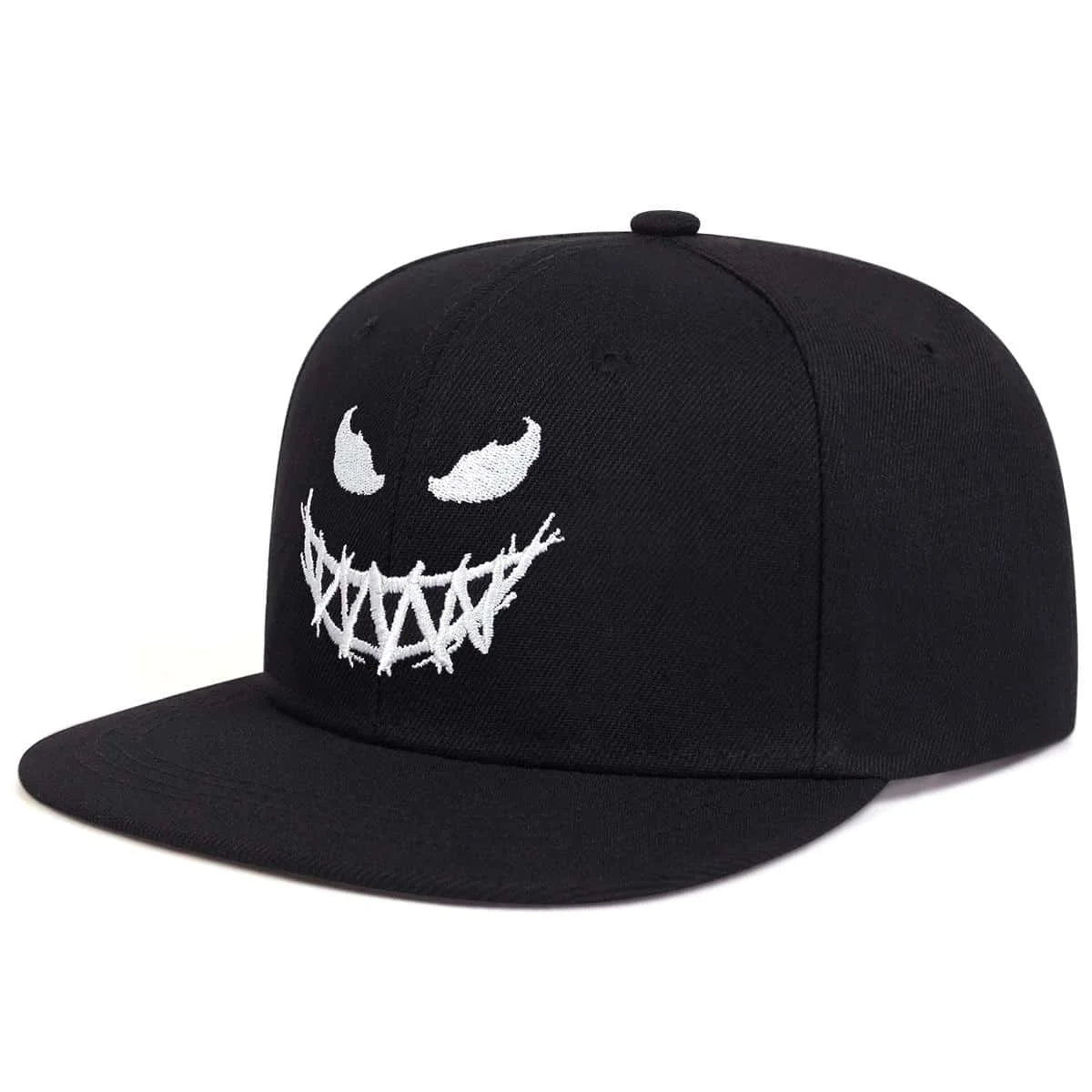 Unisex Personality Ghost Expression Embroidery Hip-Hop Hats Outdoor Adjustable Casual Baseball Caps