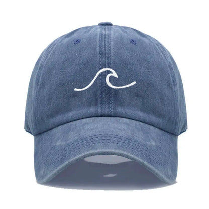 Men S Baseball Cap Women Washed Cotton Waves Embroidery Dad Hat Sport Golf Caps Man Sun Hats