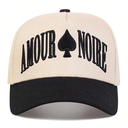 Unisex Amour Noire Spades Embroidery Baseball Caps Spring Autumn Outdoor Adjustable Casual Hats Dad