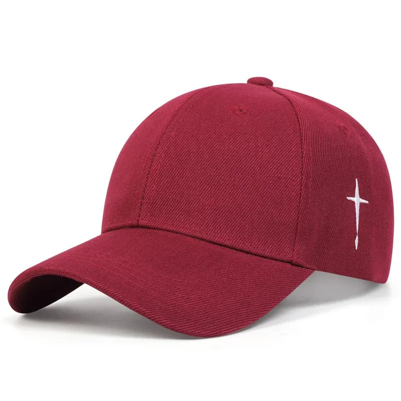 Unisex Simple Cross Embroidery Baseball Caps Spring Autumn Outdoor Adjustable Casual Hats Sunscreen
