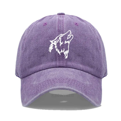 Women S Baseball Cap Men Washed Cotton Wolf Howl Embroidery Dad Hat Sport Golf Caps Man Sun Hats