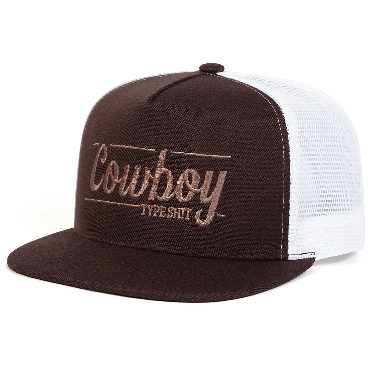 Unisex Cowboy Letter Embroidery Hip-Hop Net Hats Spring Summer Outdoor Adjustable Casual Baseball