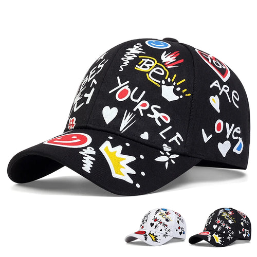 Letter Printing Graffiti Hip Hop Baseball Cap Outdoor Couple Universal Wild Sun Hat Sports Casual