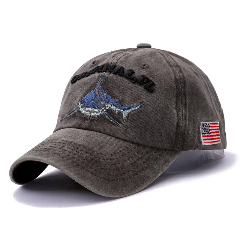 Wash Cotton America Flag Shark Men S Baseball Cap Women Snapback Hats Bone Hip Hop Dad Hat Gorras