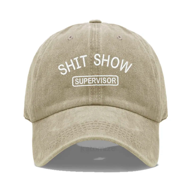 Men S Baseball Cap Women Sport Golf Caps Man Washed Cotton Shit Show Supervisor Embroidery Dad Hat
