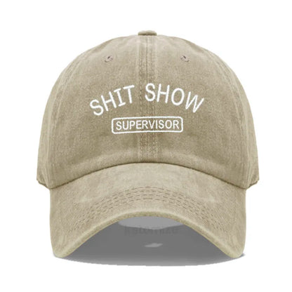 Men S Baseball Cap Women Sport Golf Caps Man Washed Cotton Shit Show Supervisor Embroidery Dad Hat