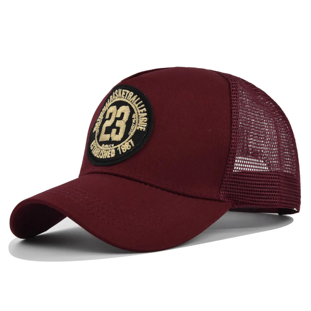 Fashion Trucker Caps 23 Embroidery Patch Four Seasons Snapback Sunscreen Baseball Cap for Men Women Adjustable Visor Hat Canada