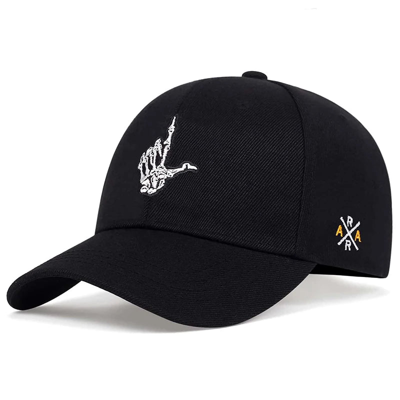 Unisex Skeleton Fingers Embroidery Baseball Caps Spring Autumn Outdoor Adjustable Casual Hats