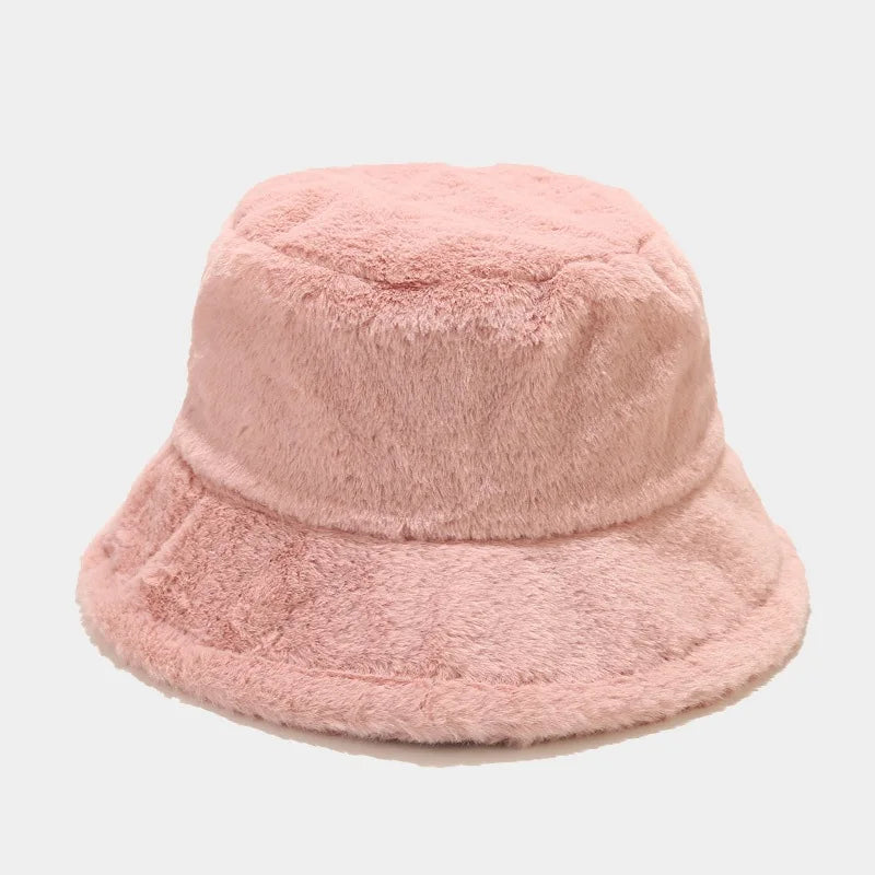 Cozy Faux Fur Bucket Hats - Soft, Warm, and Stylish Fisherman Caps with Adjustable Chin Strap, Perfect for Autumn & Winter Outdo