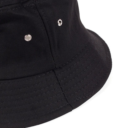 Solid Color Iron Pin Rings Personality Bucket Hat Cap Unisex Women Men Cotton Fishermen Caps