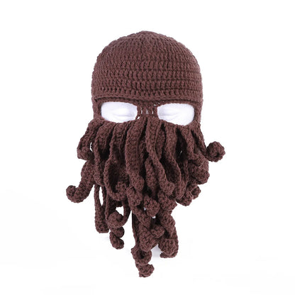 Handmade Tentacle Octopus Cotton Hat Crazy Party Squid Balaclava Winter Warm Skull Bean Men Best