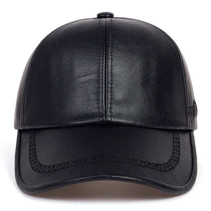 Solid Winter Leather Baseball Cap Men Snapback Autumn Warm Black Caps Women Bone Masculino Mens Hats