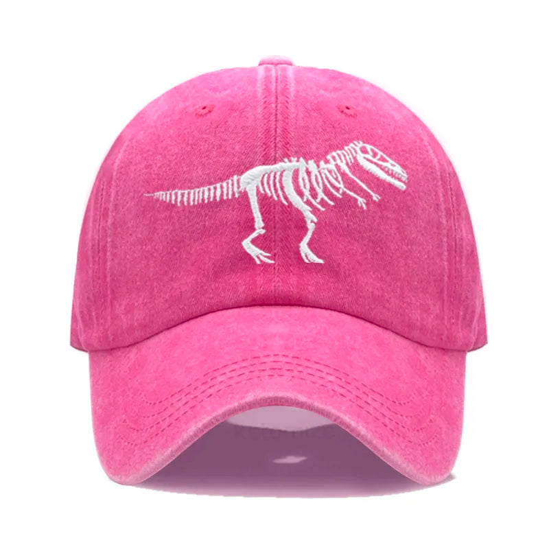 Cotton Baseball Cap Men Women Unisex Embroidery Dinosaur Tyrannosaurus Rex Dad Hat Protection