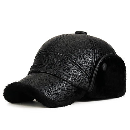Middle-Aged And Elderly Fur Hats, Men Warm, Old Man Ear Protectors, Lei Feng Hats, And Velvet Baseball Caps