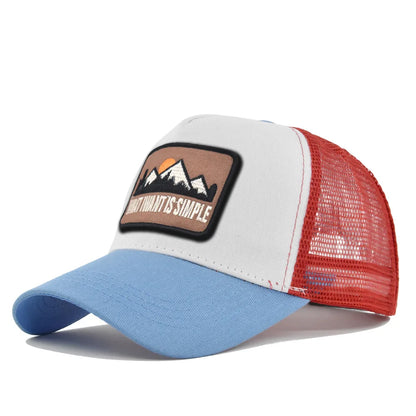 Embroidered Patch Breathable Baseball Caps Spring Summer Outdoor Adjustable Casual Hat Sunscreen Hip