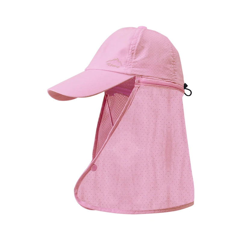 Xinbaoguan 100% Polyester 9237 Summer Sun Protection Hat for Men and Women Quick Drying Fisherman Hat with Shawl Baseball Cap