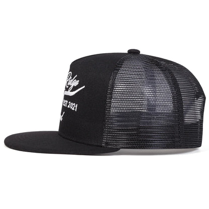 Unisex Bullhead Letter Embroidery Hip-Hop Net Hats Spring Summer Outdoor Adjustable Casual Baseball