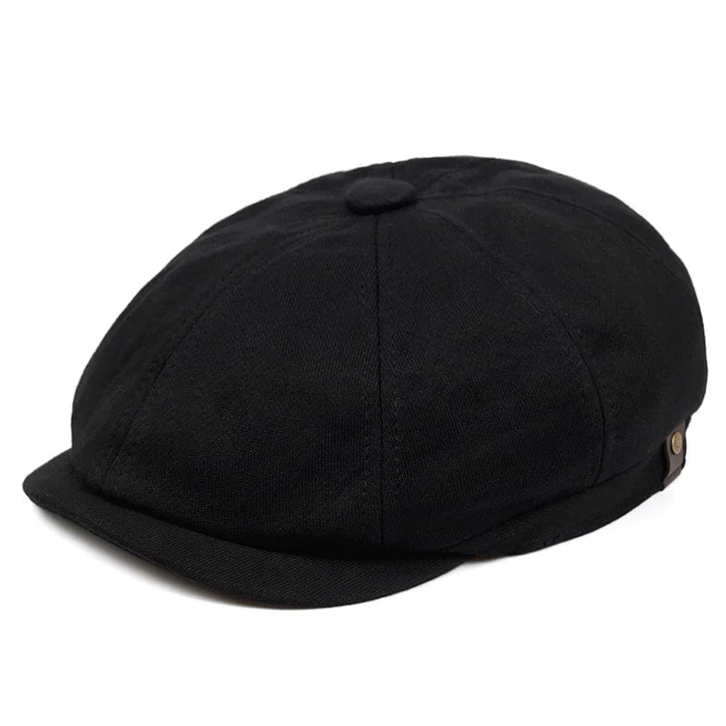 Retro British Style Newsboy Cap Men Vintage Luxury Unisex Octagonal Flat Capcotton Ascot Caps Khaki