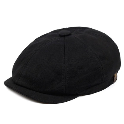 Retro British Style Newsboy Cap Men Vintage Luxury Unisex Octagonal Flat Capcotton Ascot Caps Khaki