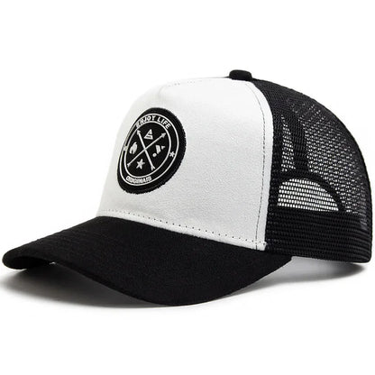 Summer Mesh Baseball Cap Women Men Snapback Hat Casual Breathable Letter Icon Unisex Hip Hop Trucker