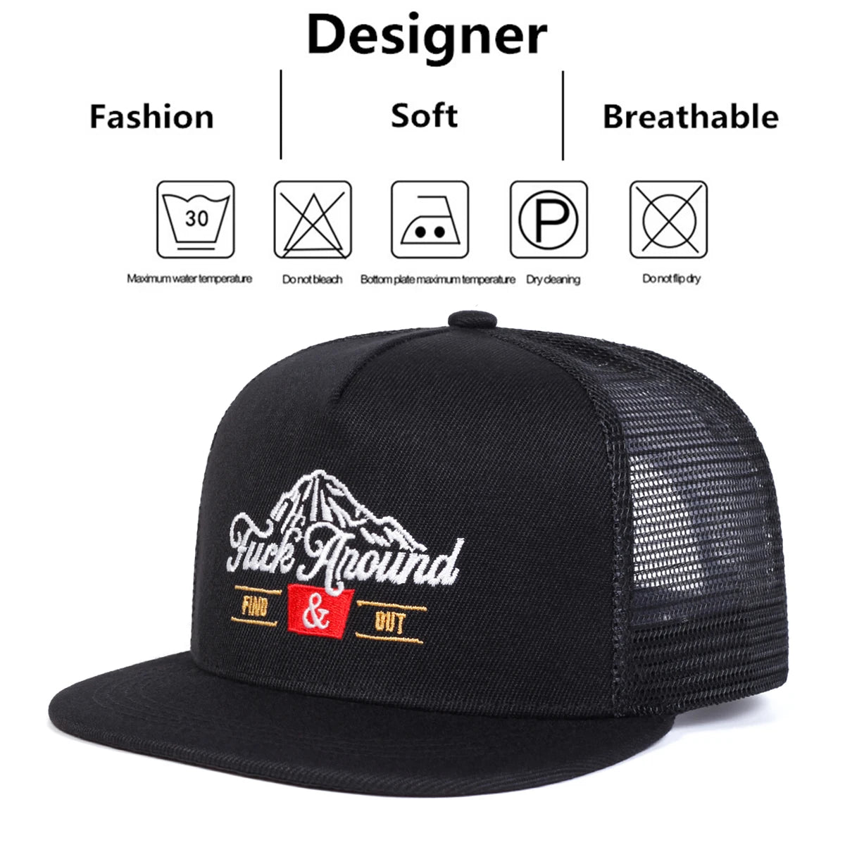 Unisex Anound Letter Embroidery Hip-Hop Net Hats Spring Summer Outdoor Adjustable Casual Baseball