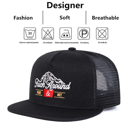 Unisex Anound Letter Embroidery Hip-Hop Net Hats Spring Summer Outdoor Adjustable Casual Baseball