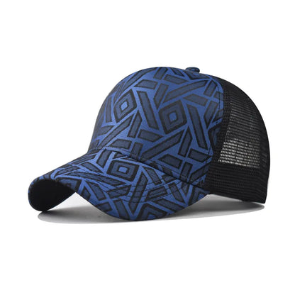 54-60cm Adjustable Thousand Birds Rhombus Plaid Baseball Men S Women Cap Hat Black Flat Brim