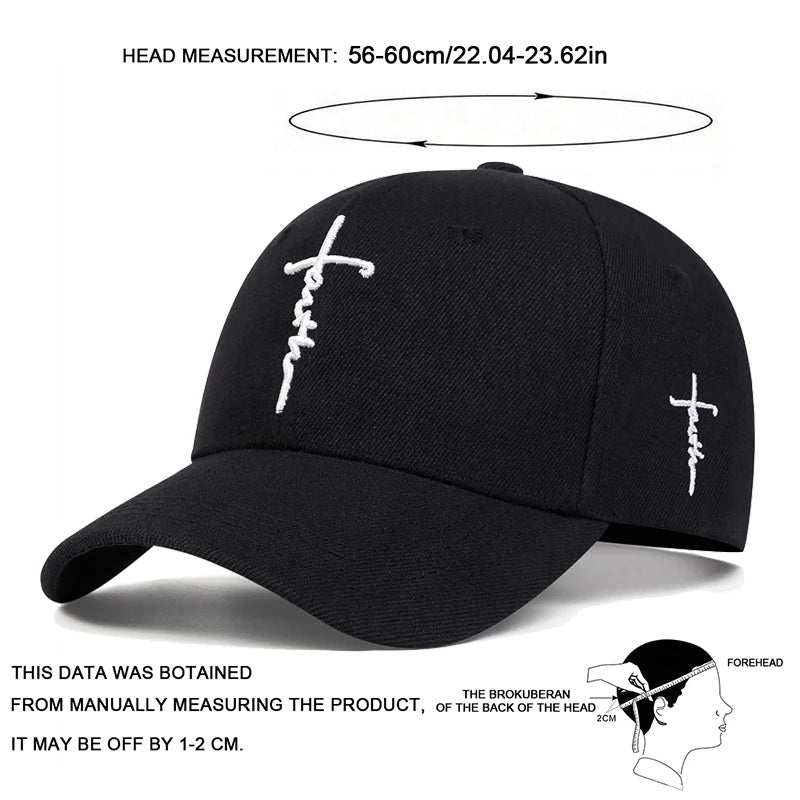 Faith Embroidery Baseball Cap Men Women Spring Summer Sun Hats Cotton Snapback Hat Unisex Hip Hop