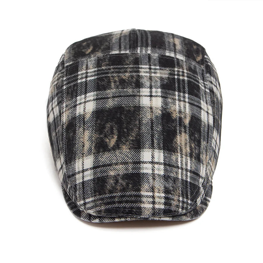 Y2k Plaid Beret Summer Women Hat Vintage Caps For Men Casual Female Sun Soft Flat Hats Visor Newsboy Cap Unisex Adjustable New