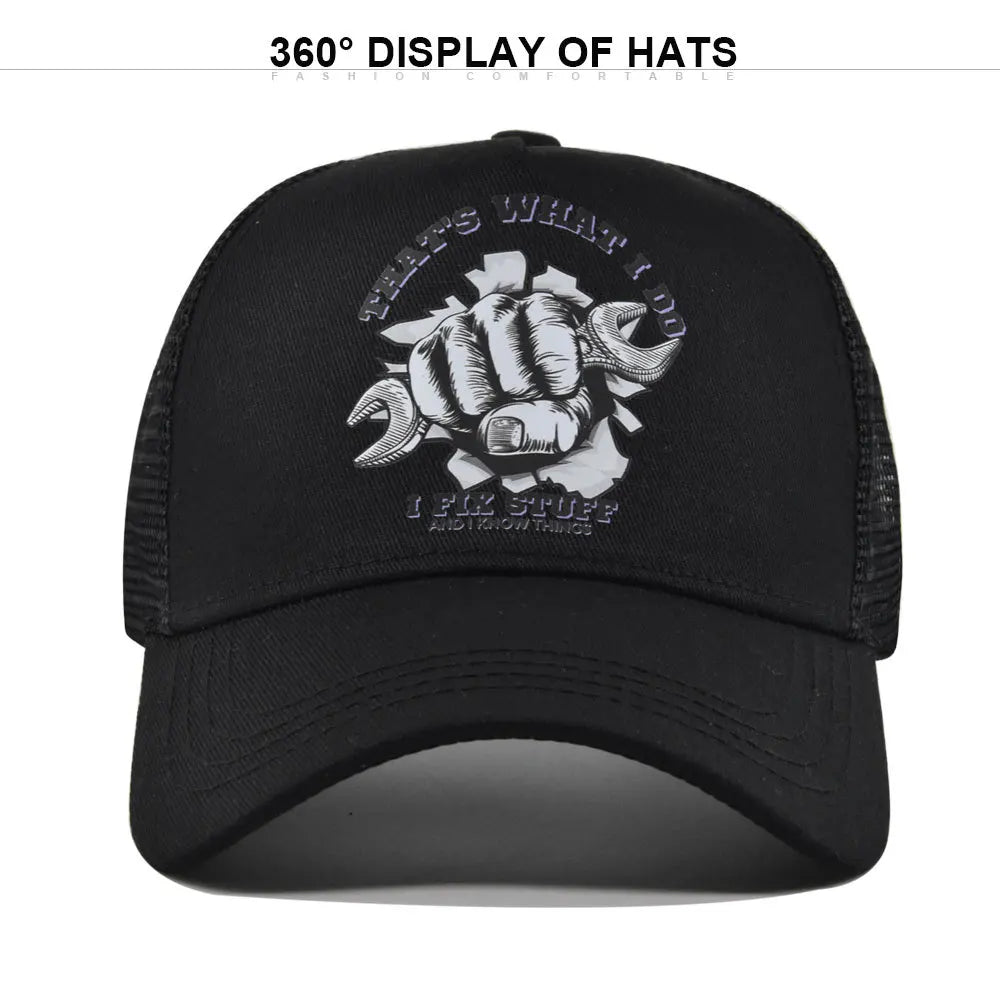Spring Summer Printed Mesh Breathable Baseball Cap Personality Logo Men Women Couples Visor Hat