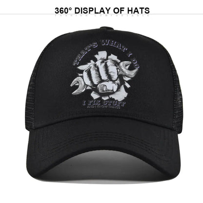 Spring Summer Printed Mesh Breathable Baseball Cap Personality Logo Men Women Couples Visor Hat