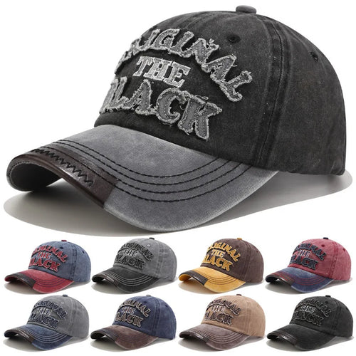 Wash Cotton Original Black Baseball Cap Snapback Hat Men Women Gorras Casual Casquette Embroidery