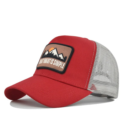 Embroidered Patch Breathable Baseball Caps Spring Summer Outdoor Adjustable Casual Hat Sunscreen Hip