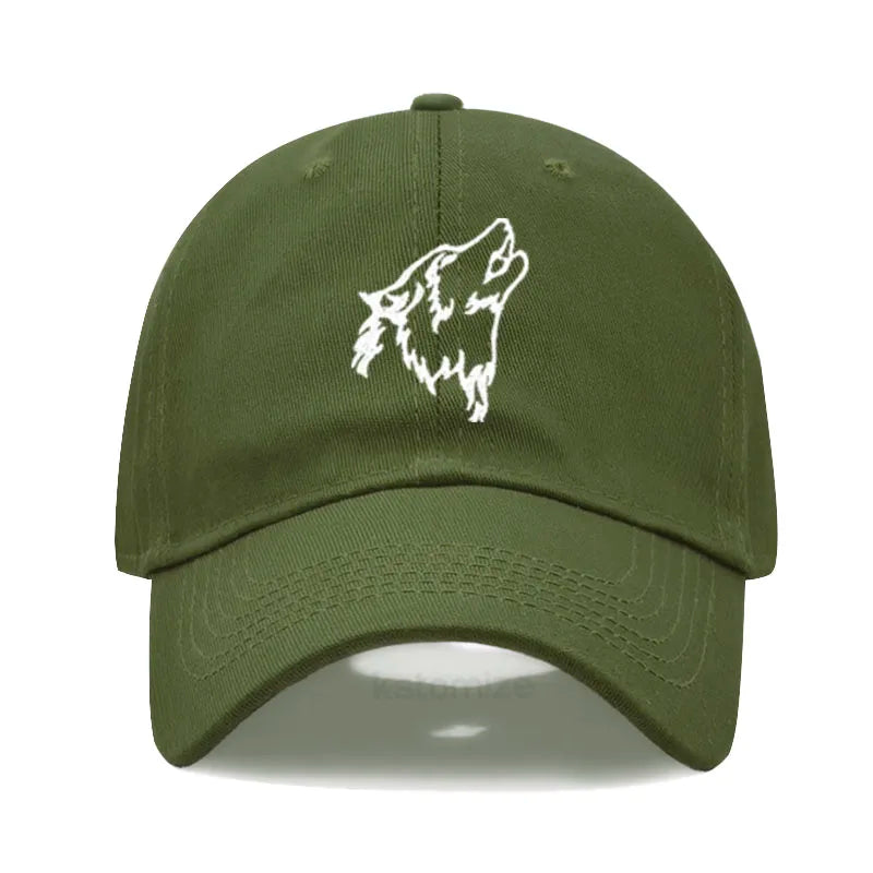 Women S Baseball Cap Men Washed Cotton Wolf Howl Embroidery Dad Hat Sport Golf Caps Man Sun Hats