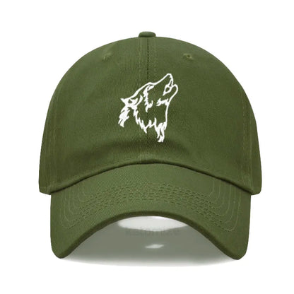 Women S Baseball Cap Men Washed Cotton Wolf Howl Embroidery Dad Hat Sport Golf Caps Man Sun Hats
