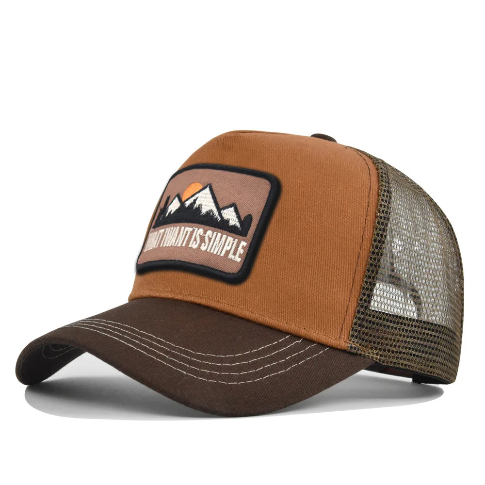 Embroidered Patch Breathable Baseball Caps Spring Summer Outdoor Adjustable Casual Hat Sunscreen Hip