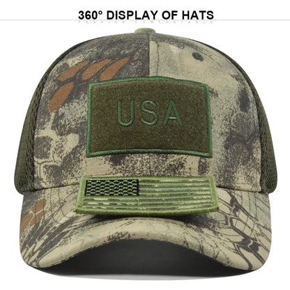 Adjustable Snapback Mesh Baseball Cap Outdoor Sports Breathable Sun Protection Hat Camouflage