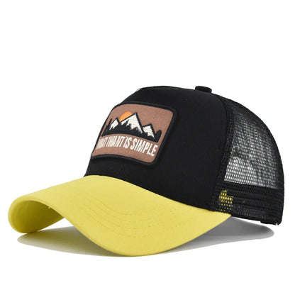 Embroidered Patch Breathable Baseball Caps Spring Summer Outdoor Adjustable Casual Hat Sunscreen Hip