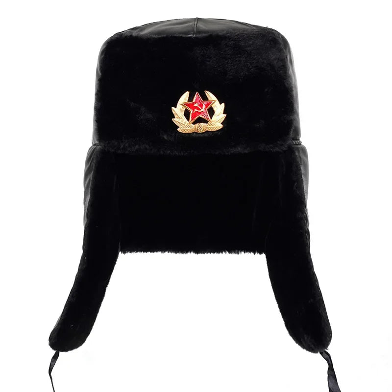 Wild Winter Warm Ski Caps Soviet Badge Lei Feng Hat Windproof Waterproof Men Women Outdoor Thick