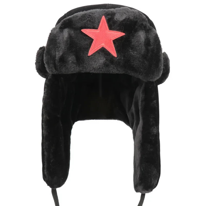 Wild Winter Warm Ski Caps Soviet Badge Lei Feng Hat Windproof Waterproof Men Women Outdoor Thick