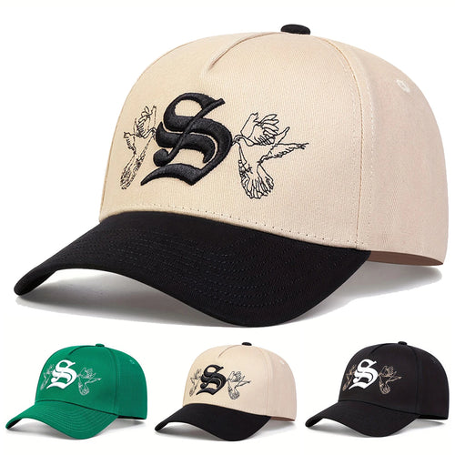 Unisex Personality S Letter Embroidery Snapback Baseball Caps Spring Autumn Outdoor Adjustable