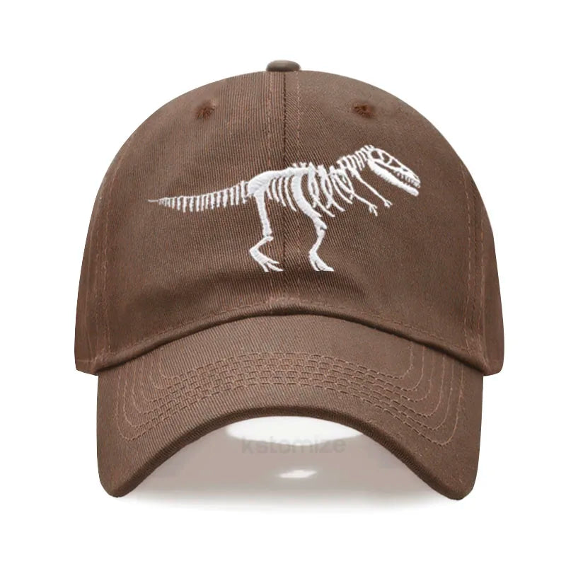 Cotton Baseball Cap Men Women Unisex Embroidery Dinosaur Tyrannosaurus Rex Dad Hat Protection