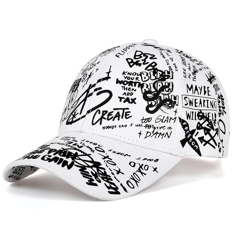 Graffiti Printing Baseball Cap Outdoor Cotton Casquatte Hat Men Women Summer Caps Adjustable Letter