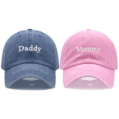 Daddy Mommy Embroidery Baseball Cap Men Women Unisex Soft Washed Cotton Hats Father S Mother Day