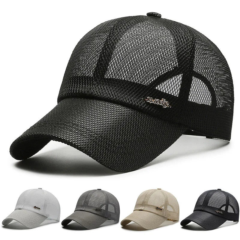 Canada Summer For Men Letter Mesh Baseball Cap Sports Sun Visor Breathable Snapback Hat Male Outdoor Stylish Simple Solid Kpop