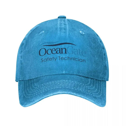 Vintage Oceangate Safety Technician Baseball Cap Unisex Style Distressed Washed Headwear Outdoor All