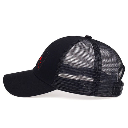 Unisex Skeleton Head Branch Heart Embroidery Baseball Net Caps Spring Summer Outdoor Adjustable